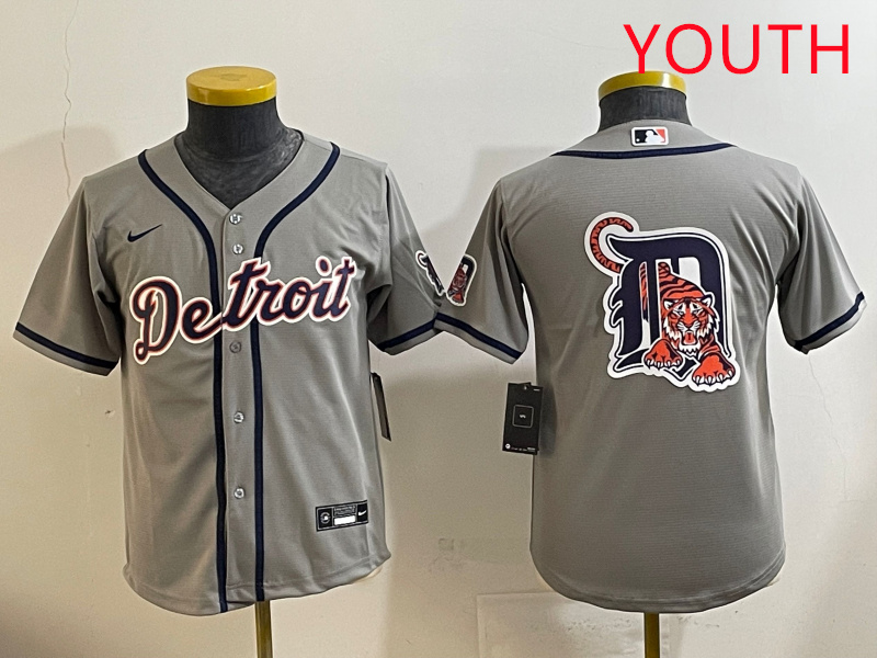 Youth 2025 Detroit Tigers blank grey Nike MLB jersey style 3